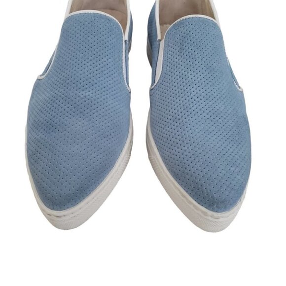 Boemos Italy blue perforated suede slip on platform sneakers sz 6 - Picture 5 of 10